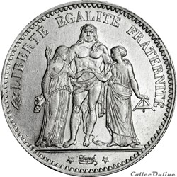 5 FRANCS HERCULE 1876 A _ AR5F-0010