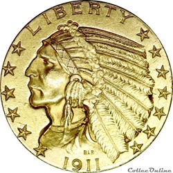 5 Dollar Indien 1911 (OR20F-018)