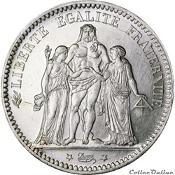 5 FRANCS HERCULE 1873 A _ AR5F-0005