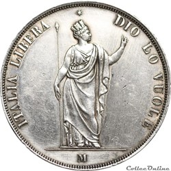5 Lire Lombardie 1848 Milan - AR5F-0028