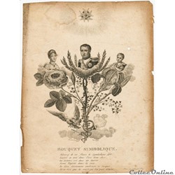 BOUQUET SYMBOLIQUE  (Dessin et gravure de CANU)