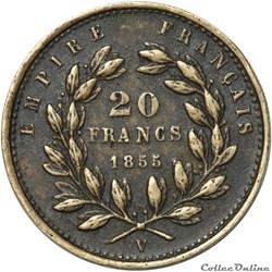 Jeton 20 Francs Or 1855 V (15)