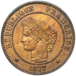 2 centimes 1877 A