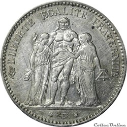 5 FRANCS HERCULE 1874 A _ AR5F-0007