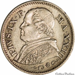 Vatican-10 Soldi 1869 - XXIII - Gros R- "G-310"