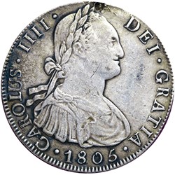 8R Charles IIII 1805 PJ Potosi. AR5F-0036