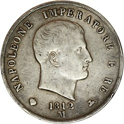 5 Lire 1812 M Napoléon imperator