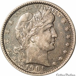? ? ? ? ? Quarter dollar Barber  1901