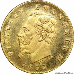 Italie - 05 Lire 1865 T (OR5F-061)