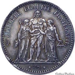 5 FRANCS HERCULE 1873 A _ AR5F-0002