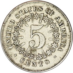 5 Cents 1866 Union Shield