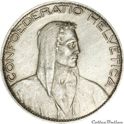 5 FRANCS SUISSE 1922 _ AR5F-0035