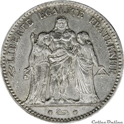 5 FRANCS HERCULE 1875 A _ AR5F-0016