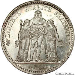 5 FRANCS HERCULE 1873 A _ AR5F-0026
