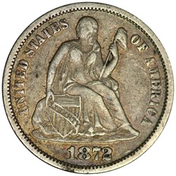 One Dime 1872 Seated Liberty