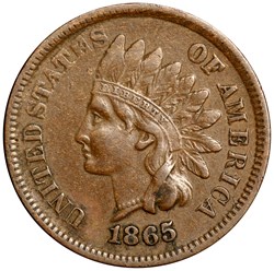 ONE CENT Indien head 1865