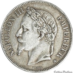5 FRANCS NAPOLEON III 1869 BB _ AR5F-0011