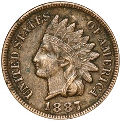 ONE CENT Indian head 1887