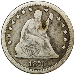 Quarter dollar 1876 CC