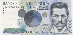 20.000 Pesos 2009 Pick 454u Colombie