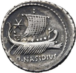 Sextus Pompeius AR Denarius AR, Cnaeus Pompeius Magnus, Q. Nasidius