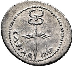 Marcus Antonius with Octavian AR Denarius