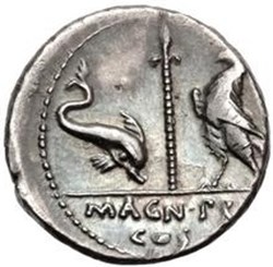Cnaeus Pompeius Magnus AR Denarius, Terentius Varro