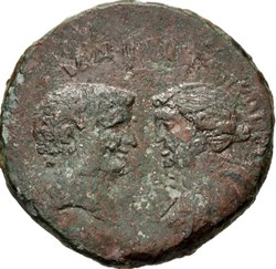 Marcus Antonius ACHAEA Æ 33 Sestertius (Δ), Fleet coinage