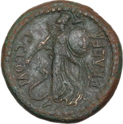 Iulius Caesar and C. Clovius Æ As