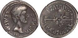 Gaius Octavius / Octavianus AR Denarius, Moneyer Q Salvius