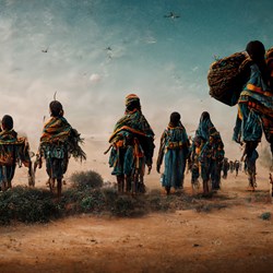 Arrival of african tribes in Egypt 5000 BC