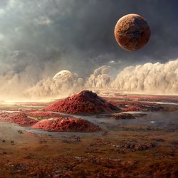 Landscape planet Mars terraforming