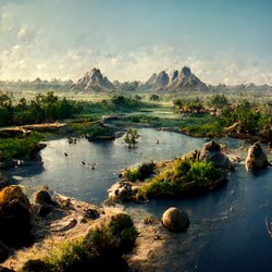 View of Paleolithic landscape : Doggerland