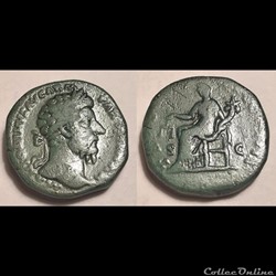 Marcus Aurelius, 161-180 A.D. AE Sestertius