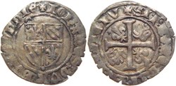 Cuisery 1416-1417 grand blanc au croissant sous "I" de BVRGVnDIe pour la duchesse Marguerite