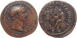 autre romaine 105 Trajan as au revers Dacie frappé à Rome