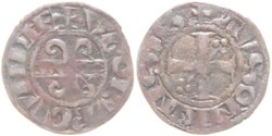 Auxonne 1255-1272 denier au nom de Hugues IV