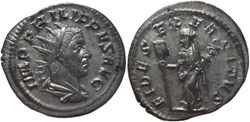 autre romaine 249 Philippe I antoninien au revers Fides frappé à Rome