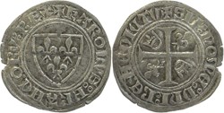 Mâcon 1390 à 1411 blanc dit "guénar" 2è émission type 3 variété RE+ au nom de Charles VI