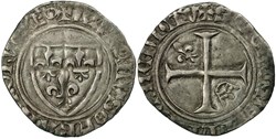Mâcon 1390 à 1411 petit blanc dit "demi-guénar" 2è émission type 3 au nom de Charles VI
