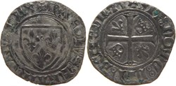 Mâcon 1418-03 blanc dit "guénar" 6è émission type 2 Jean-sans-Peur au nom de Charles VI
