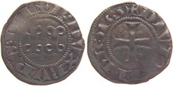 Dijon 1284-1300 denier aux deux annilles doubles de Robert II à légende fautive