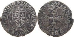 Cuisery 1422-1423 blanc à l'écu dans un trilobe variété au nom de Philippe-le-Bon