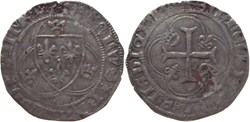 Saint Pourçain 1455 blanc aux couronnelles au nom de Charles VII