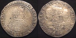 9/- Bruges 1666 piéfort double du ducaton de Charles II (Carlos II) d'Espagne