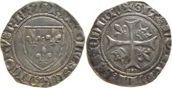 Mâcon 1417-12 à 1418-02 blanc dit "guénar" 6è émission type 1 Jean-sans-Peur au nom de Charles VI