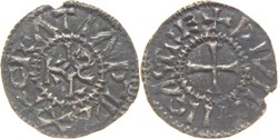 Dijon 864-875 denier au nom de Charles II le chauve "Ƨ" rétro à l'avers