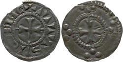 Auxerre 1100-1150 denier - monnayage immobilisé revers anépigraphe