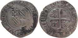 Auxonne 1395-1398 grand blanc type 2 à légende et signe initial fautés au nom de Philippe-le-Hardi