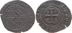 Chaussin 1422-1423 double tournois variété de point d'atelier inédite au nom de Philippe-le-Bon